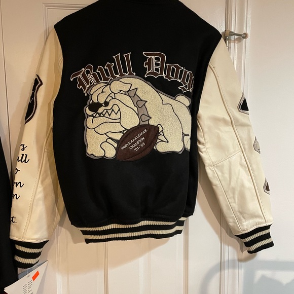 Hudson nyc mens new w tags varsity jacket, real leather - Picture 7 of 7